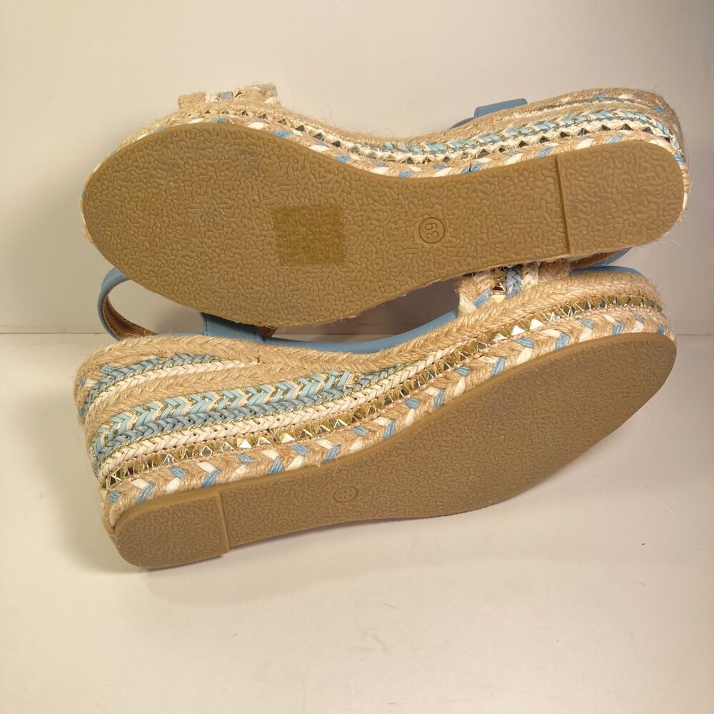 Patrizia Light Blue Espadrille Wedge Sandals/ Studded/ Size US 8.5 - Picture 5 of 8